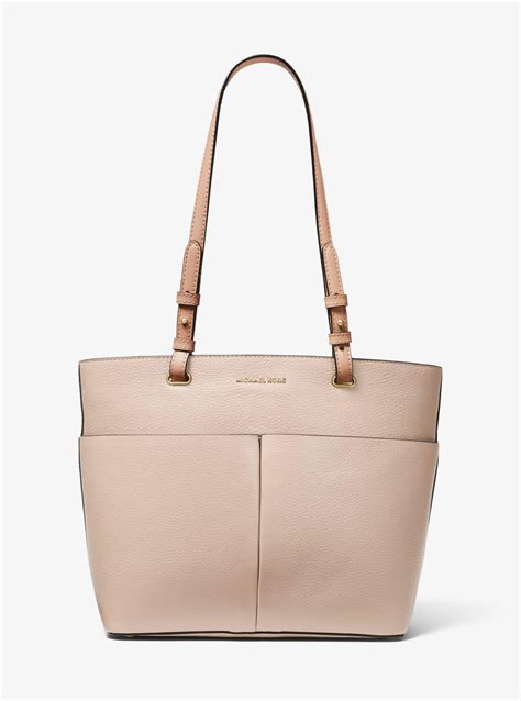 michael kors bedford medium top zip pocket tote soft pink|michael kors leather tote bag.